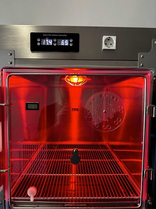 Klatki weterynaryjne cztery komory, tlenoterapia, podgrzewane, stal