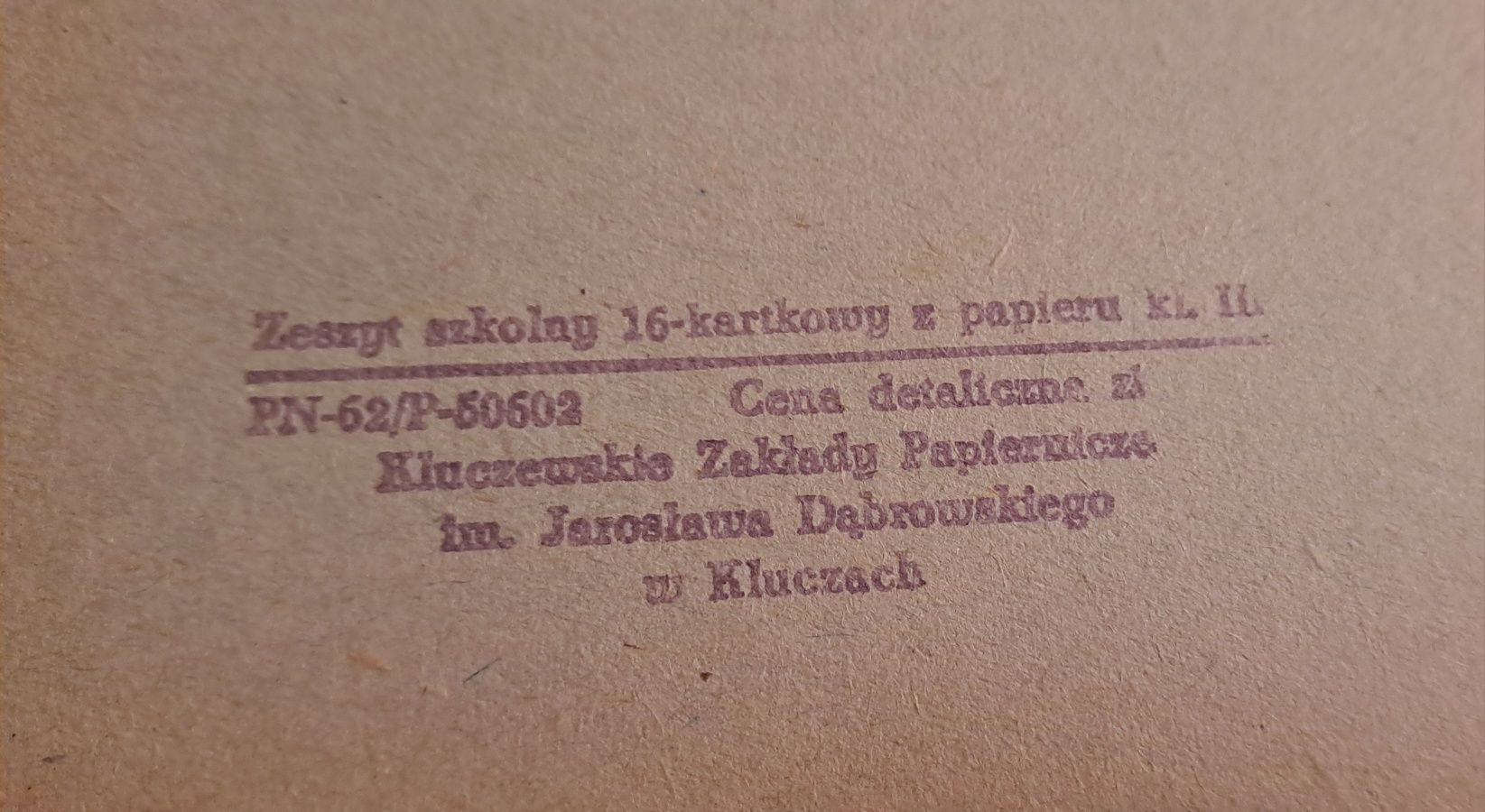 Zeszyt szkolny PRL w kratkę - 16 stron zakłady papiernicze w Kluczach