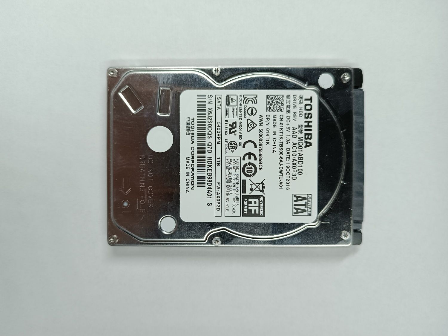 Жорсткий диск toshiba 1tb 5400rpm