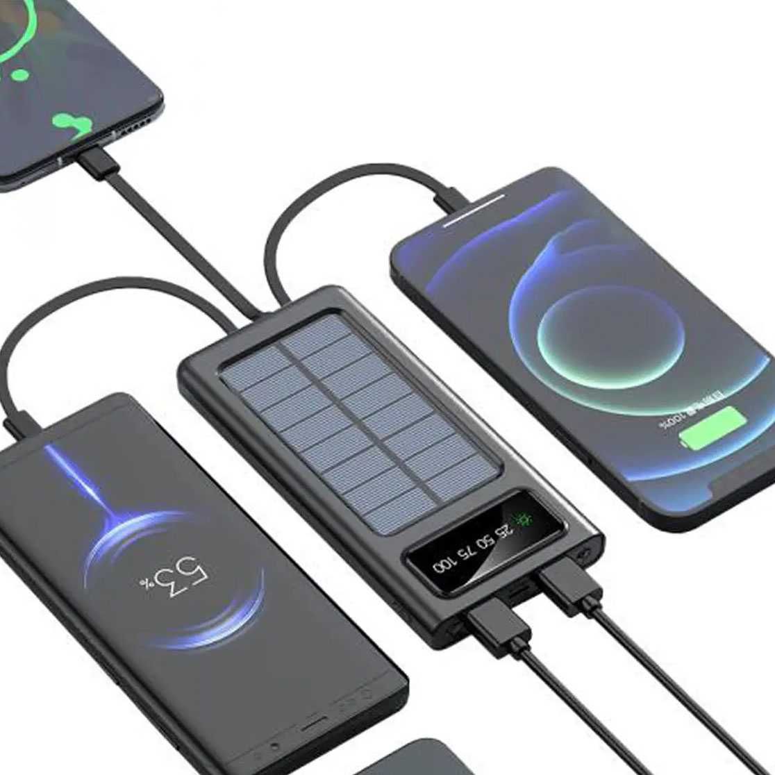 Портативний зарядний пристрій на 20000mAh, Power Bank на сонячній