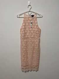 Nowa sukienka koronkowa różowa firmy Aqua M 38 święta