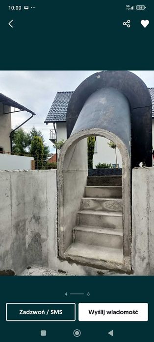 zbiornik betonowy, ziemianka, spiżarnia półokrągła, dostawa Radomsko