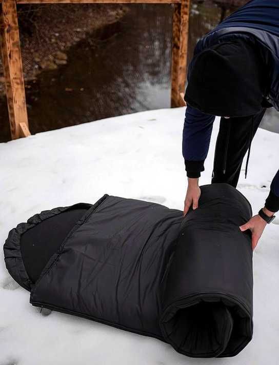 Спальный мешок водоотталкивающий зимний спальник на флисе до -20