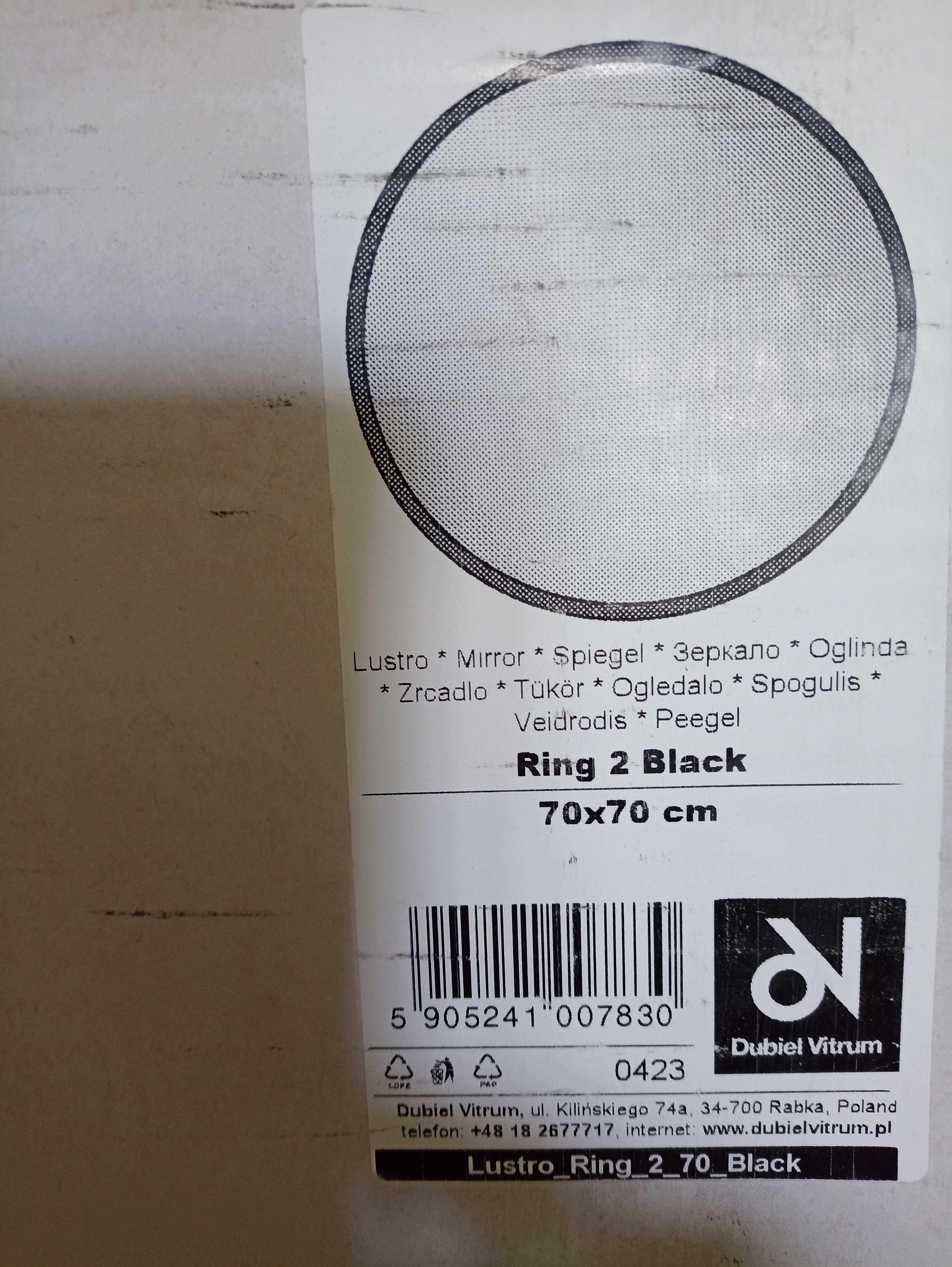 Lustro 70 cm. Ring 2 Black