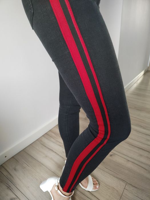 Spodnie rurki xs z lampasem