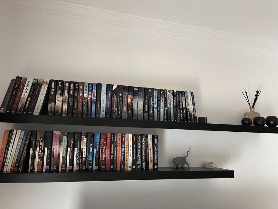 móvel de sala de madeira Wengue preto + 2 prateleiras