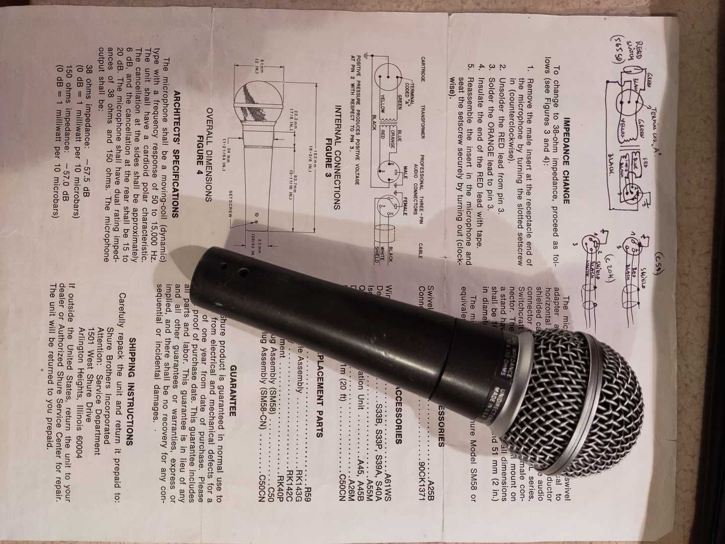 Mikrofon dynamiczny Shure SM58 Vintage. Made in USA, sprawny