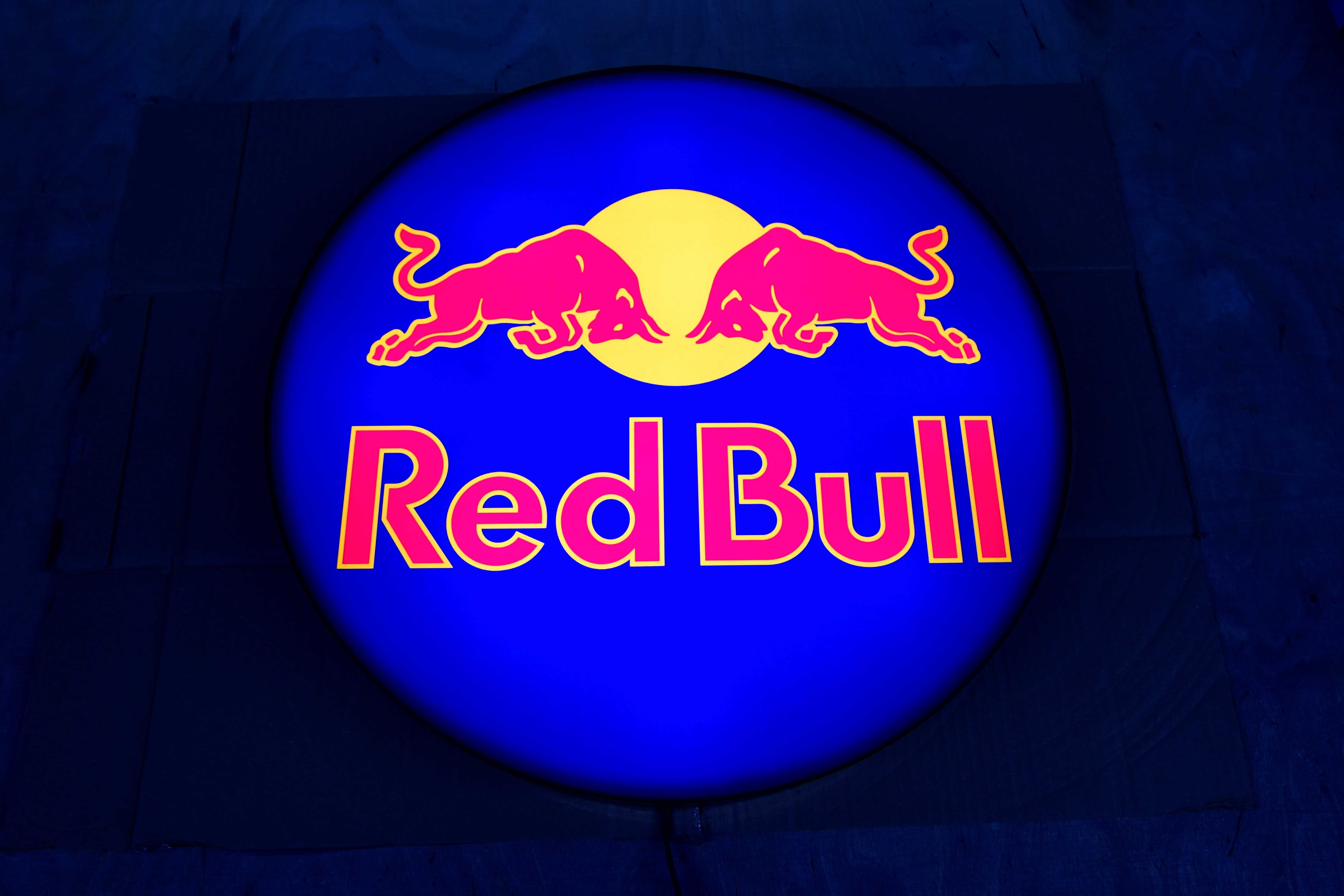 LED Neon RED BULL, Podświetlana reklama, Logo świecące 3D, Prezent