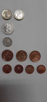 Moedas do Reino Unido - lote de 11 moedas