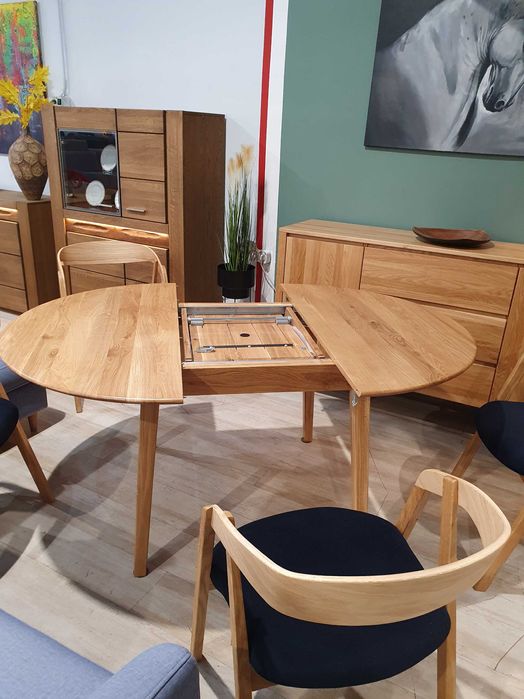 STÓŁ DĘBOWY DREWMAX ST 392 rozkładany kolekcja RETRO Promocja