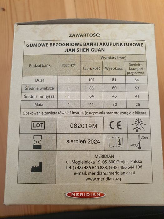 Bańki akupunkturowe gumowe bezogniowe