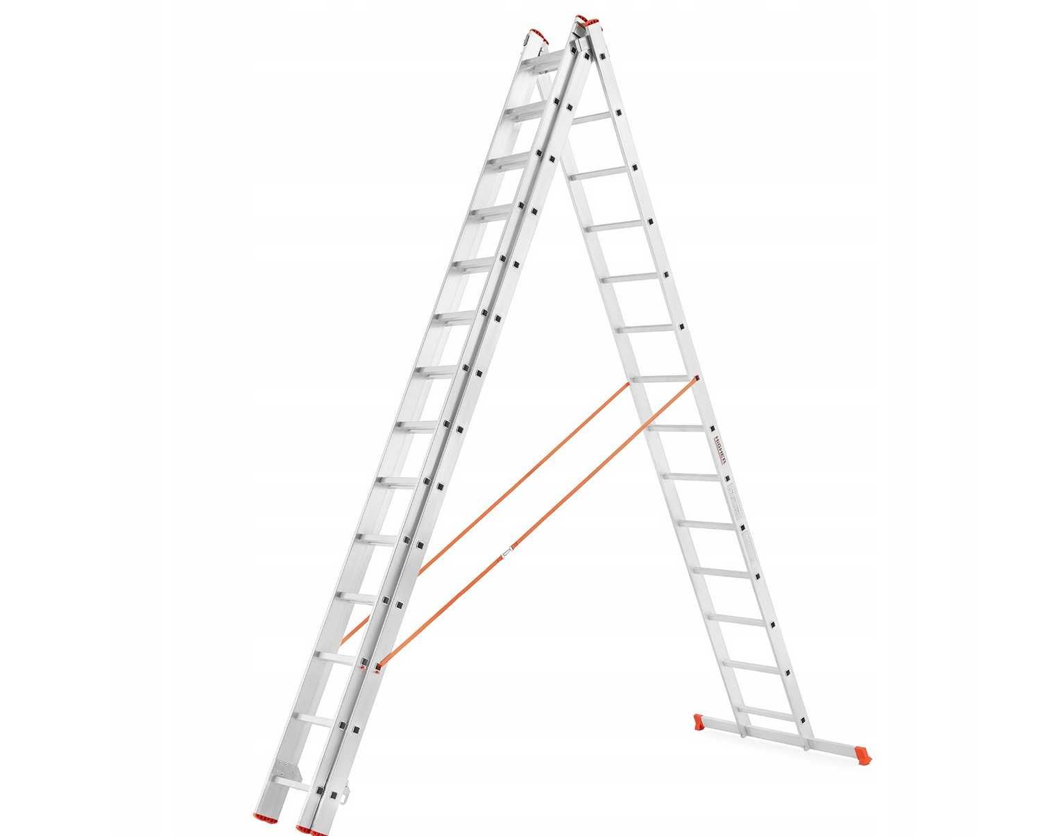 Mocna Drabina ALUMINIOWA 3x11 Profesjonal 8,2m