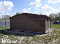 Garaż 6x5 drewnopodobny akrylowy premium blaszany orzech