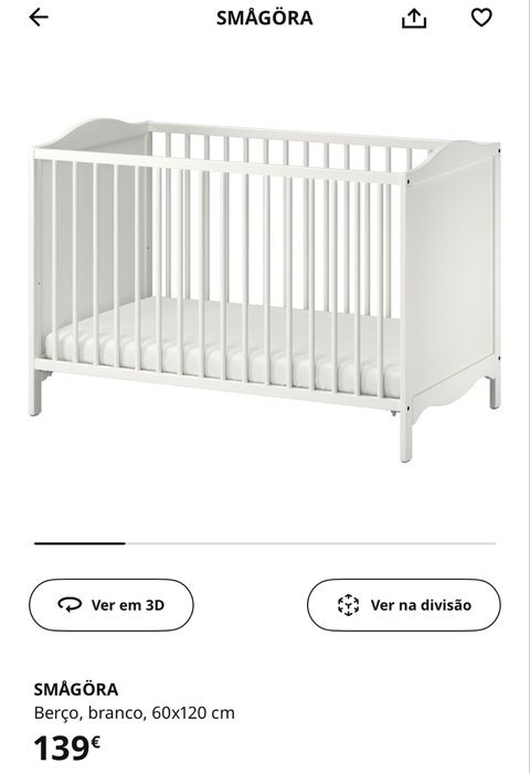 Berço e colchão ikea