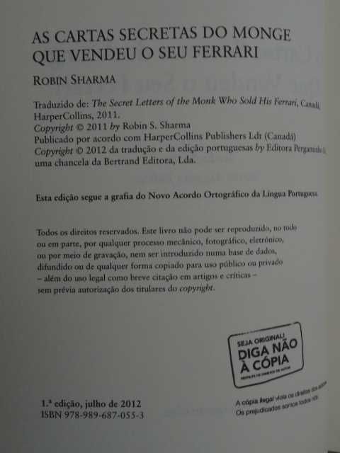 As Cartas Secretas do Monge que Vendeu o Seu Ferrari de Robin Sharma