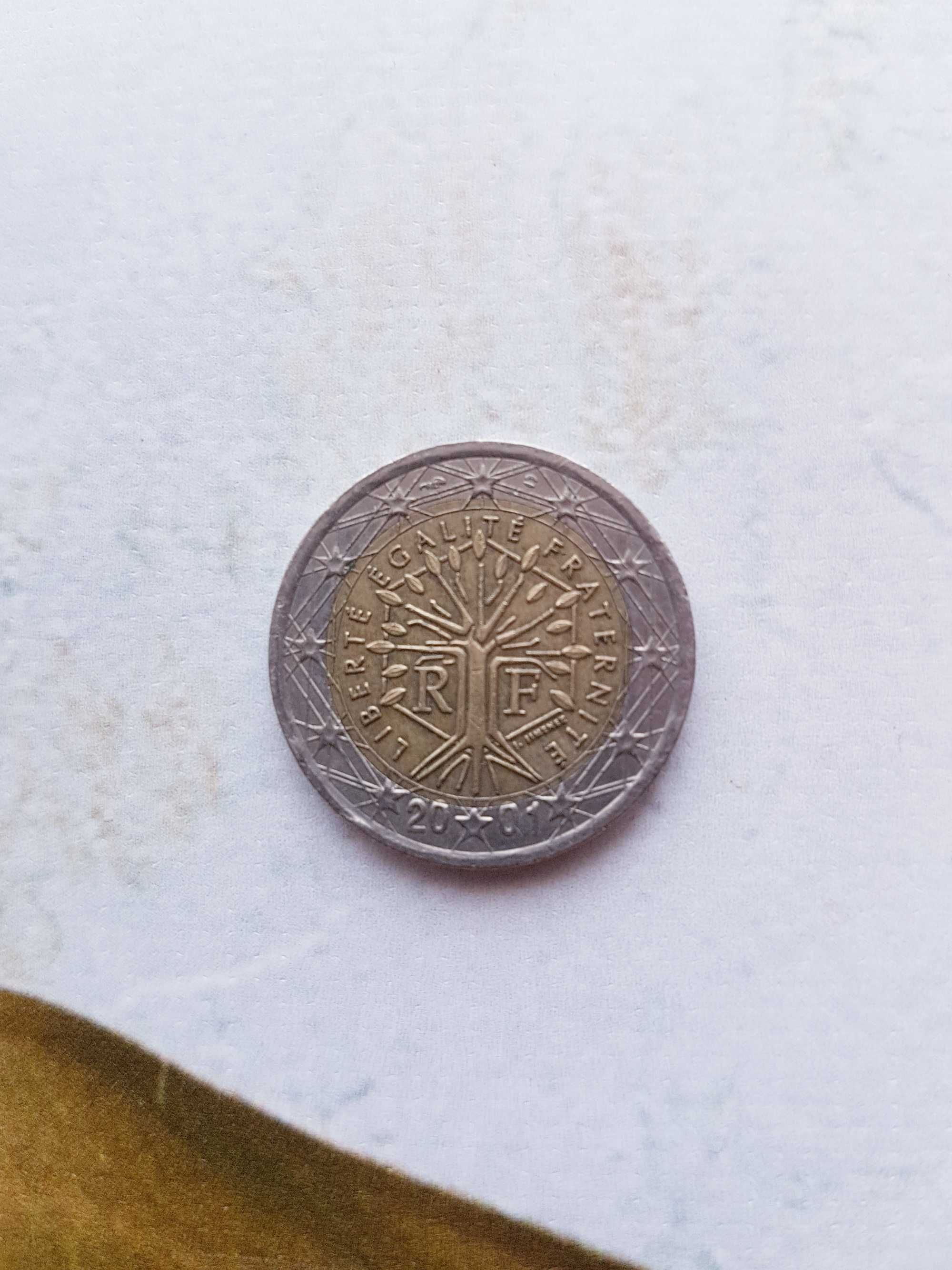 Монета 2 евро 2001г Франция
