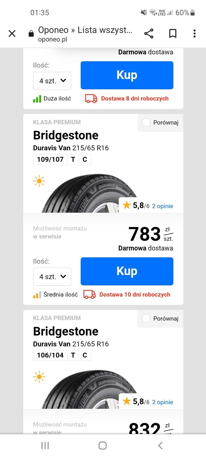 Opony letnie Bridgestone 2022r. 215/65/16C.