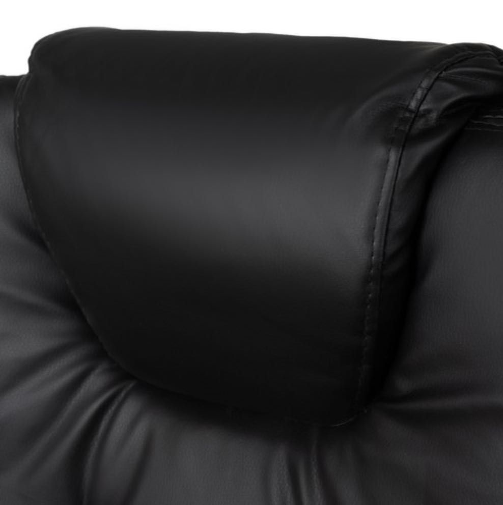 Stylowy fotel obrotowy czarny z wysuwanym podnóżkiem PREMIUM‼️
