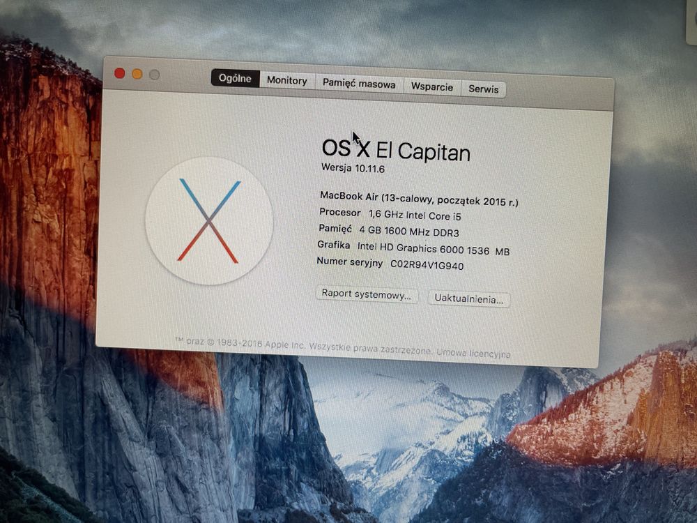 WYPAS Apple Macbook A1466 model 2015 i5 4GB SUPER STAN !
