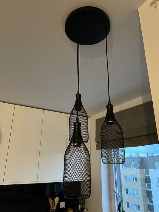 Lampa wisząca trzypunktowa czarna