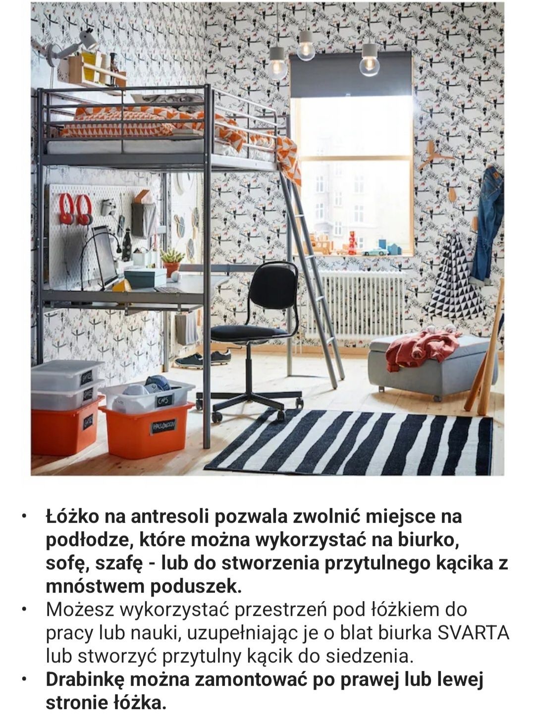 Łóżko piętrowe Svarta(Ikea)