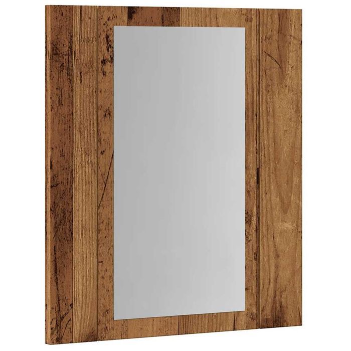 vidaXL Szafka łazienkowa z lustrem i LED, stare drewno, 40x12x45 cm
