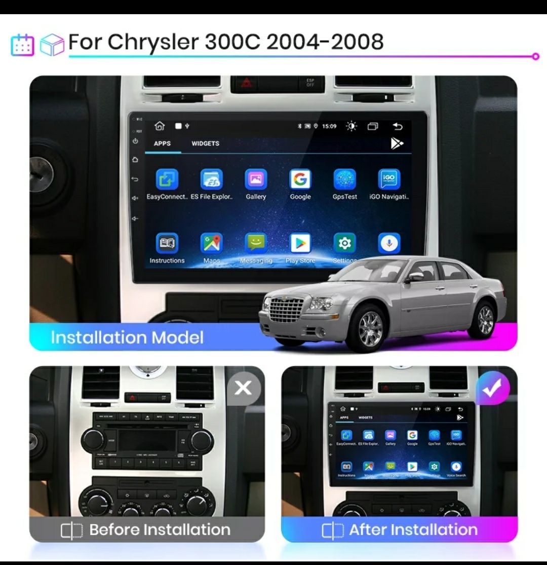 Магнитола Chrysler 300c Android GPS, автомагнитола Крайслер 300 андро