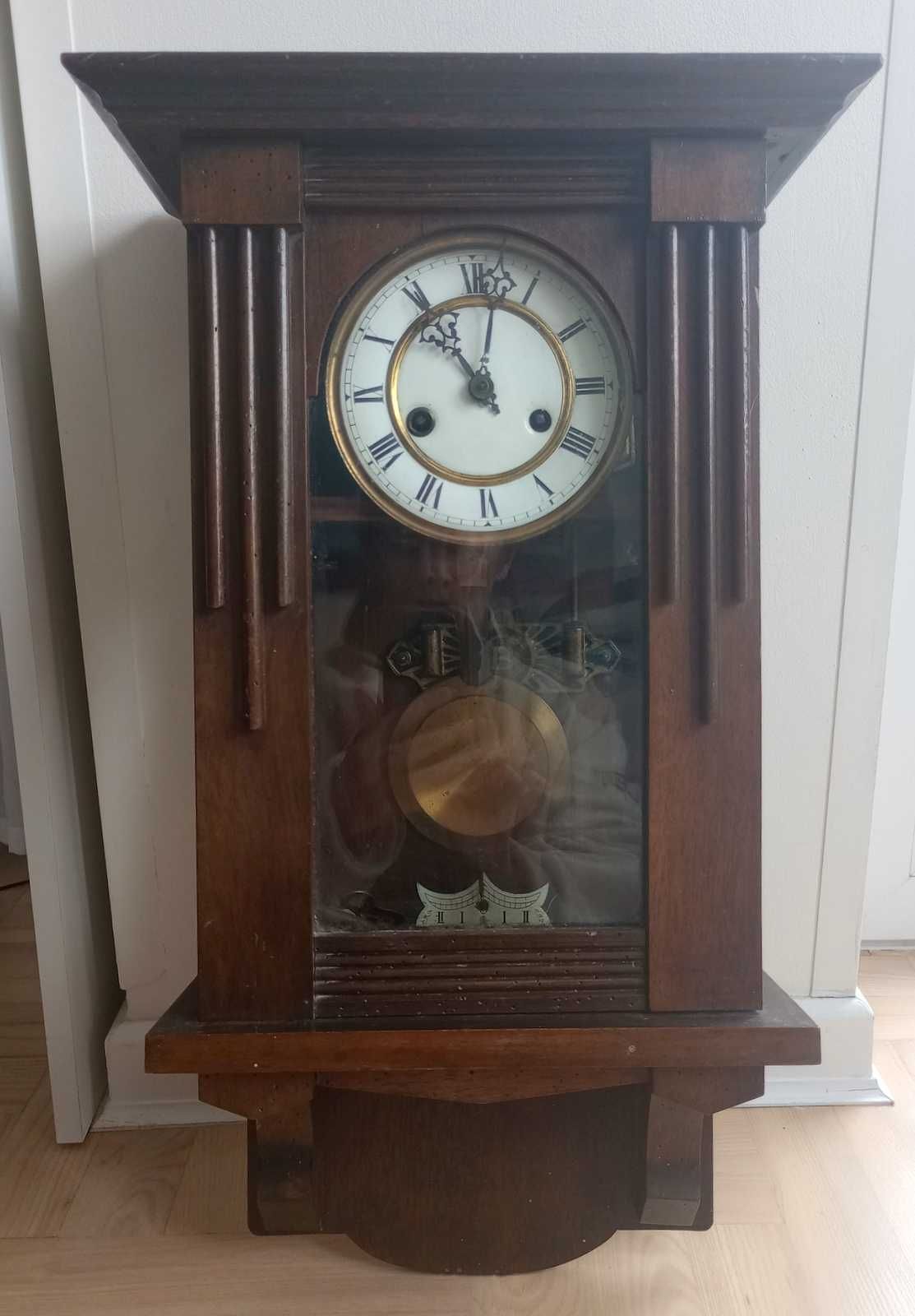 zegar wiszący drewniany retro zabytkowy Carl Badische