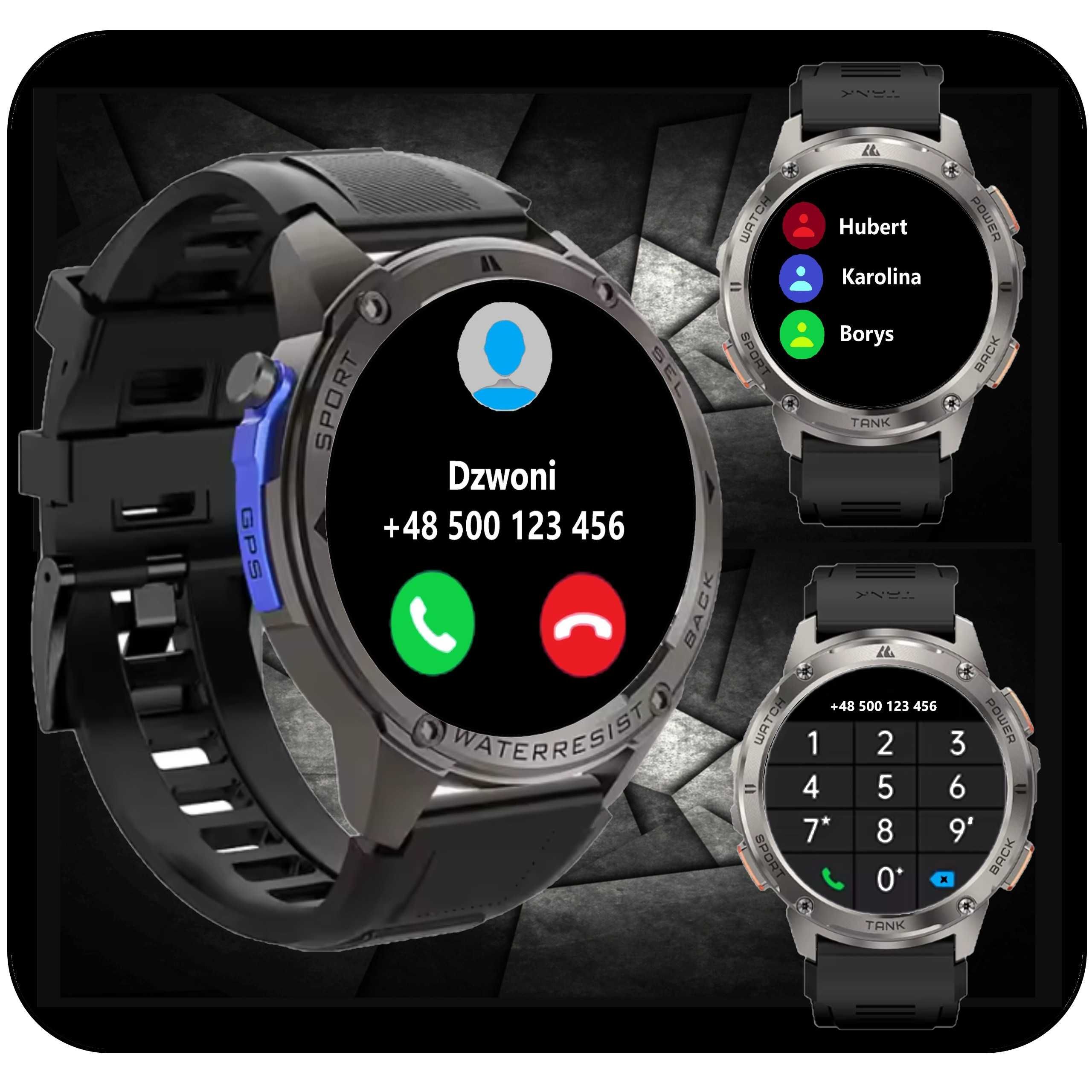 SMARTWATCH MĘSKI z GPS sportowy wodoodporny zegarek męski