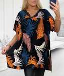 Bluzka plus size tunika duży rozmiar liście 50/52/53/56 koronka