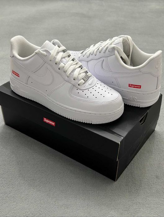 "Buty Trampki" Nike_Air_Force_1_Low_Supreme_White_R.44