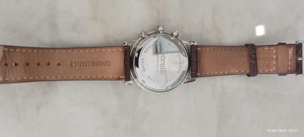 Relógio Borelli Cronógrafo Couro Castanho - como novo