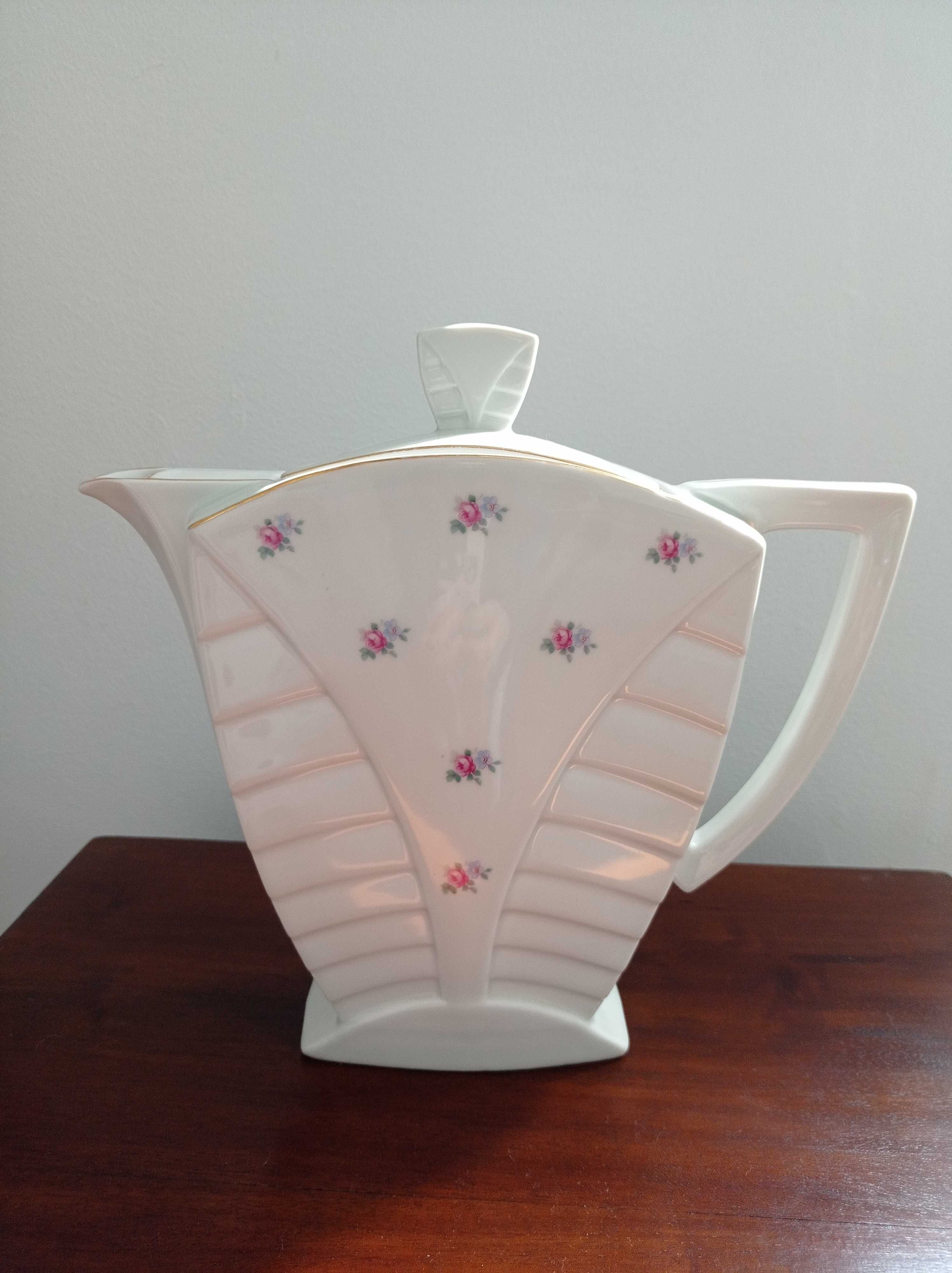 Art Deco porcelana bule e açucareiro