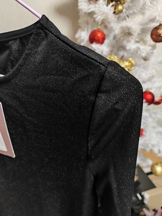 Чорна блискуча вечірня сукня з люрексом / блестящее платье only