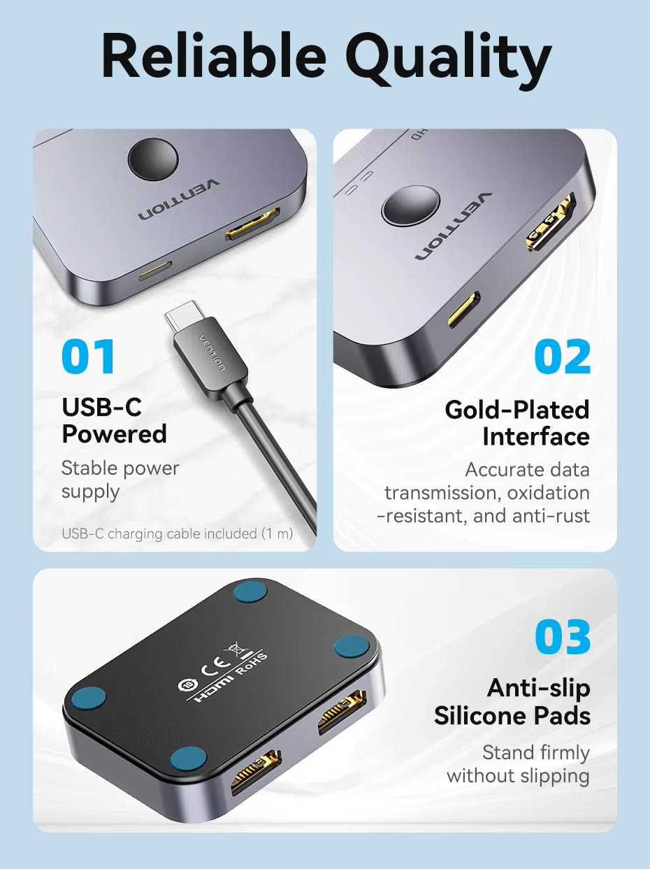 HDMI 2.1 Переключатель Разветвитель Switch Vention 8k 60hz 4k 120hz