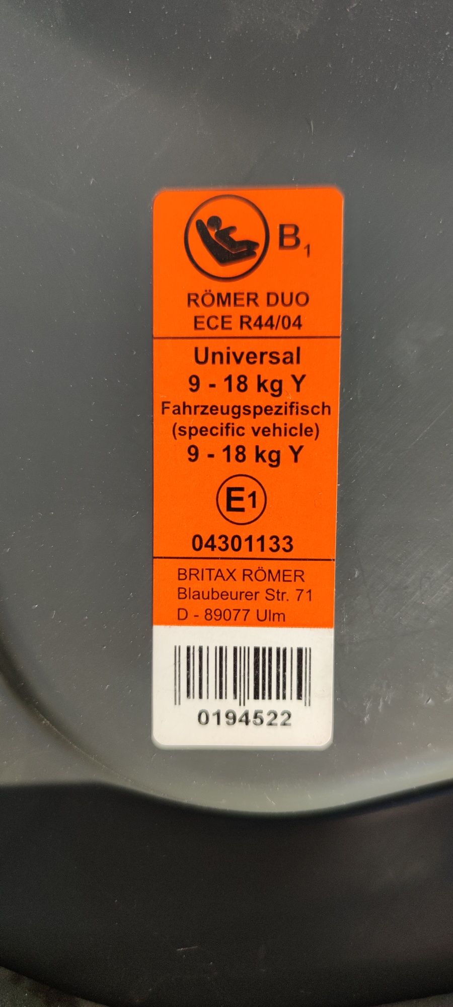 Fotelik 9-18 Romer Duo Plus