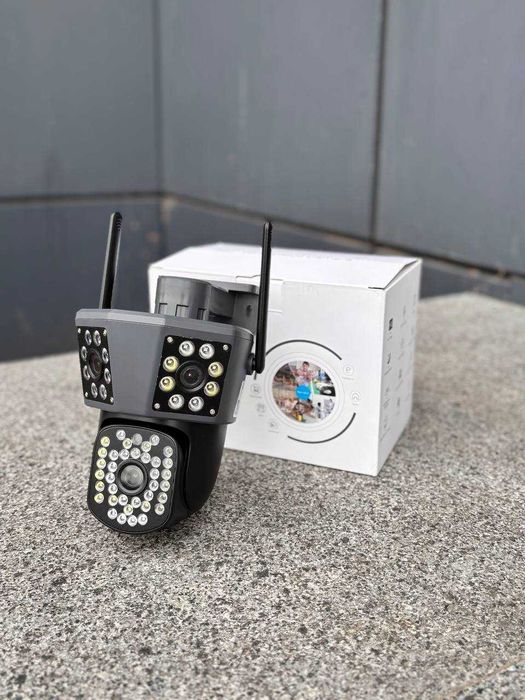 Камера відеоспостереження 9MP вулична WiFi PTZ потрійна вайфай IPC360