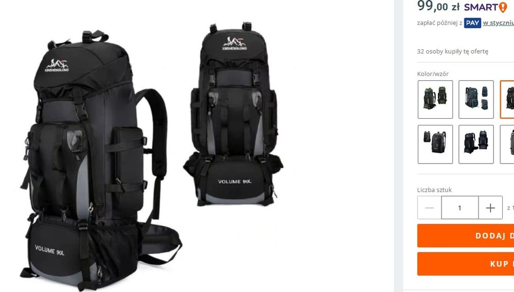 Plecak turystyczny górski