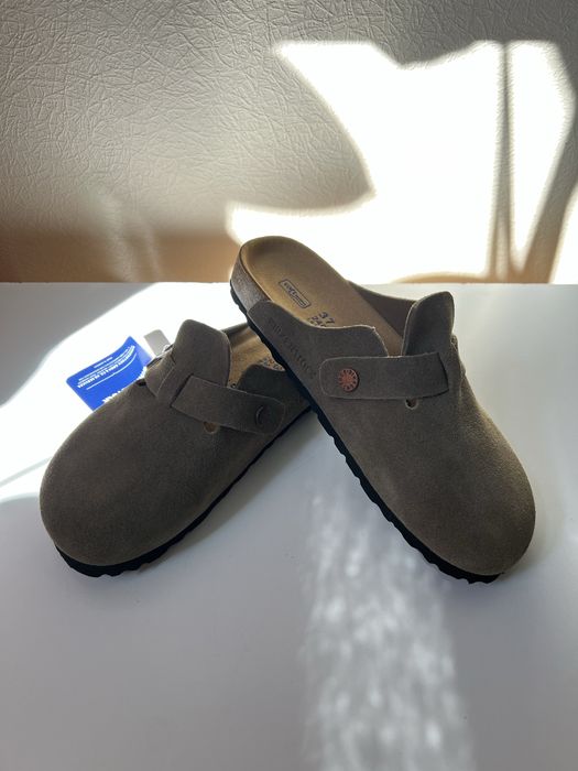 Birkenstock Boston коричневі, 37 розмір (замшеві шльопанці)