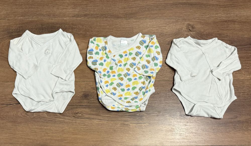 Zestaw kopertowe body niemowlęce r. 62 68