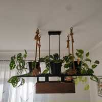 Drewniana lampa loft bez kwietnika