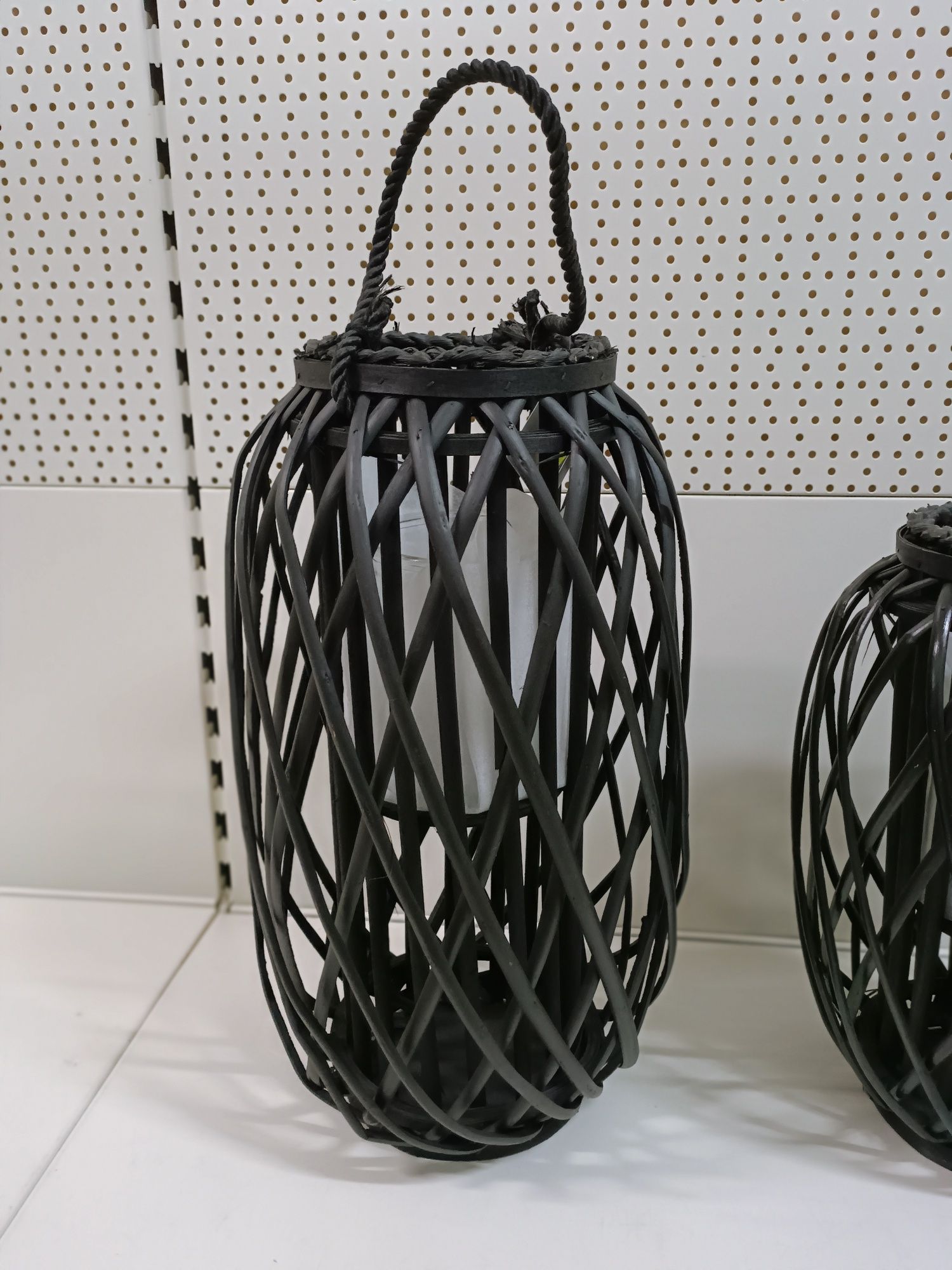 Lampion czarny ze szkłem