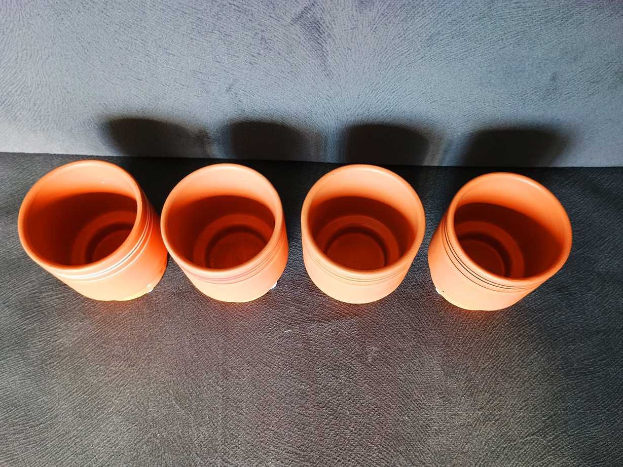 Osłonki ceramiczne terakotowe na doniczki 5,5cm 4 sztuki