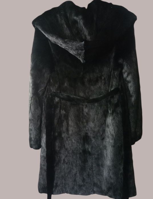 Дл 100см. Норковая шуба с капюшоном. Натуральная шуба