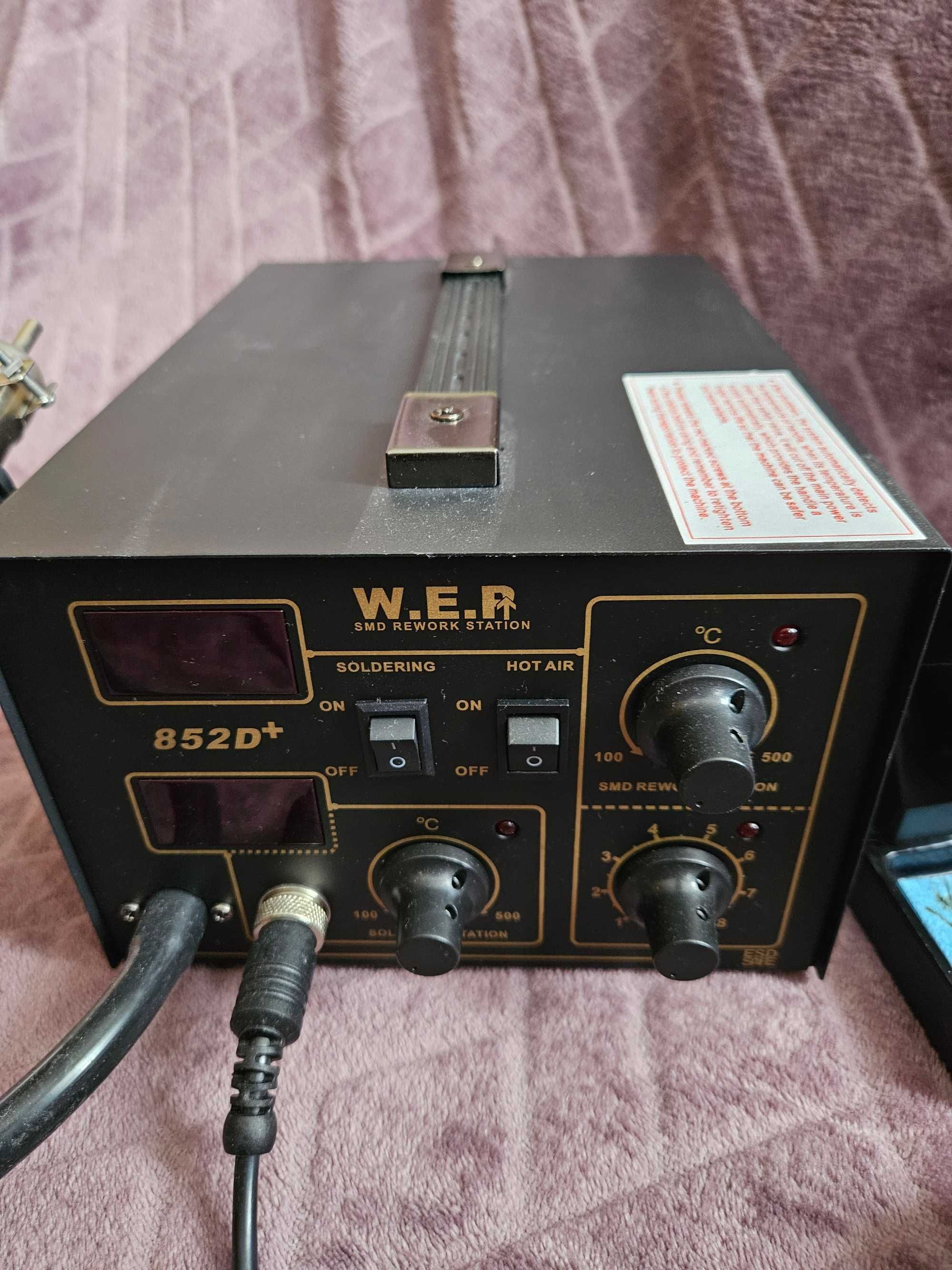 Stacja Lutownicza WEP 852D+ 2w1 + akcesoria