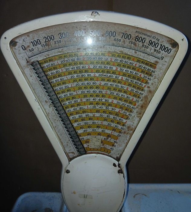 Stara niemiecka waga sklepowa Van Berkel & Co , reklama MK Cafe