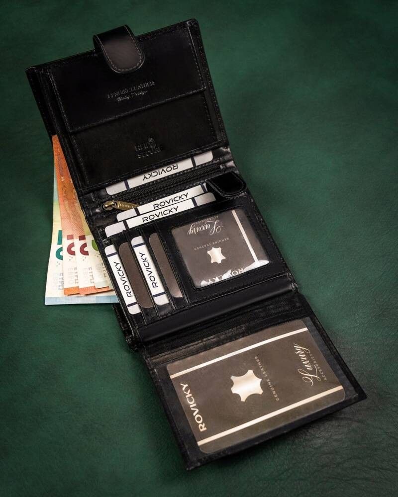 skórzany, duży portfel męski z systemem rfid - rovicky