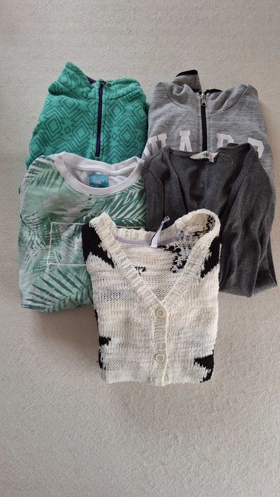 H&M, Reporter, Decathlon bluzy oraz sweterki dla dziewczynki r. 134