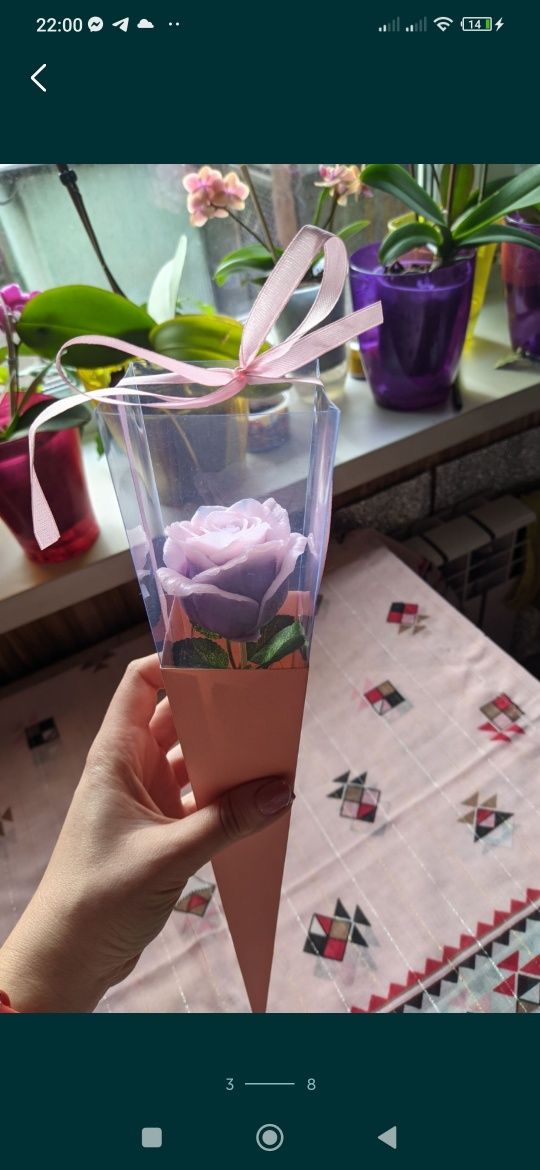 Троянда - подарунок для жінок, букет з мила ручної роботи