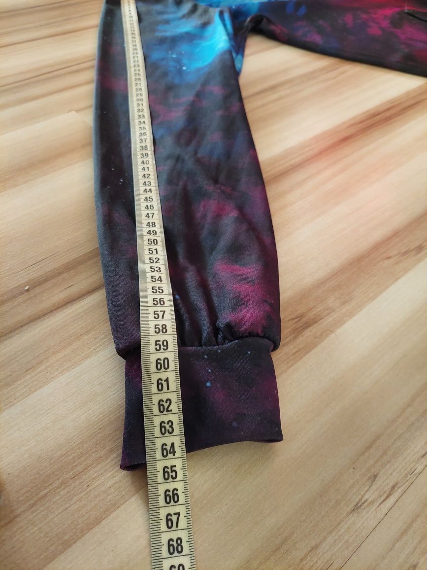Bluza z wilkiem wilk 3D niebiesko różowa z kapturem